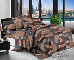 Комплект постільної білизни тм Selena Лілея полікотон Абстракція Brown євро артикул 600282 ― Мир Текстиля