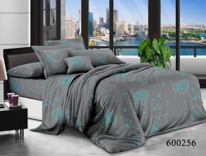 Комплект постільної білизни тм Selena Лілея полікотон Зіркові Сердечки євро артикул 600256 ― Мир Текстиля