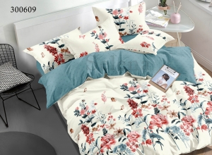 Комплект постільної білизни тм Selena сатин Квітковий Вальс двоспальний артикул 300609