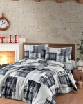 Комплект постільної білизни фланель Flannel Winter Grey First Choice євро 