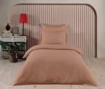  Постельное белье Satin Strip тм Kahverengy полуторный артикул 18792