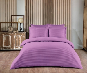 Постельное белье Satin Strip тм Zeron Lila евростандарт артикул 18777 ― Мир Текстиля