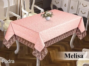 Скатерть жаккард Melisa Pudra 160х220 артикул 16051 ― Мир Текстиля