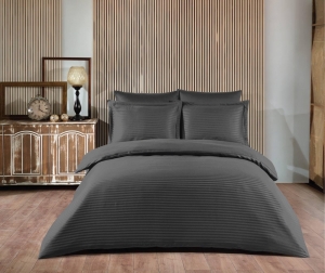 Постельное белье Satin Strip тм Zeron Fume евростандарт артикул 18780 ― Мир Текстиля