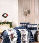 Комплект постільної білизни фланель Flannel Nature Navy First Choice євро