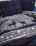 Комплект постільної білизни фланель Flannel Happiness Navy Blue First Choice євро