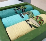 Кухонні рушники вафельні бавовна 40х60 (3 шт) Туреччина артикул 17924