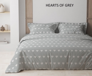 Hearts On Grey|ТЕП постельное белье купить Киев интернет магазин полуторный