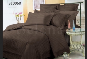 Сатин тм Selena "Striрe Шоколад" двуспальный код 310060 ― Мир Текстиля