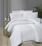 Комплект постільної білизни First Choice Broad Line White полуторний артикул 4501-1