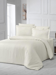 Постельное белье Satin Strip тм Zeron CREM семейный артикул 17707 ― Мир Текстиля