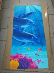 Полотенце пляжное, Турция 75х150 Дельфины
